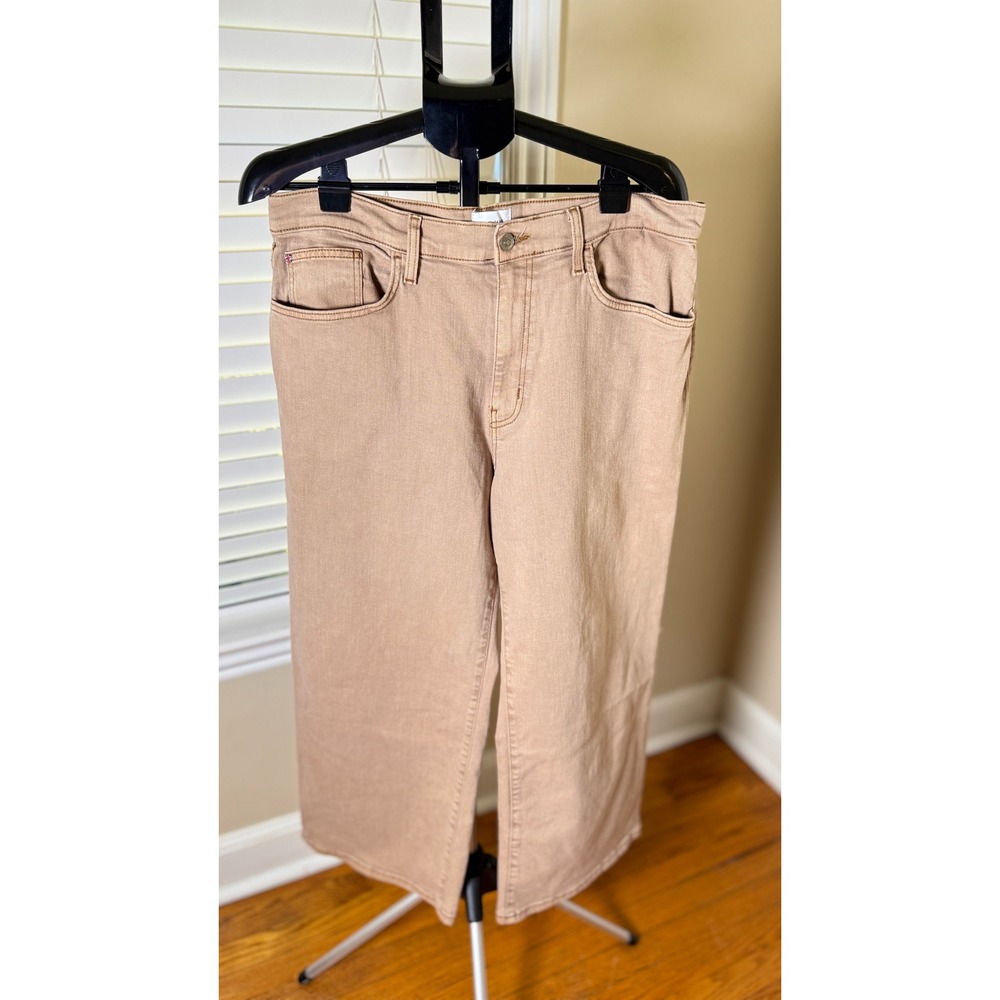Hudson Jolene High Rise Wide Leg Jeans Vintage Khaki Tan Brown Size 32 NWOT